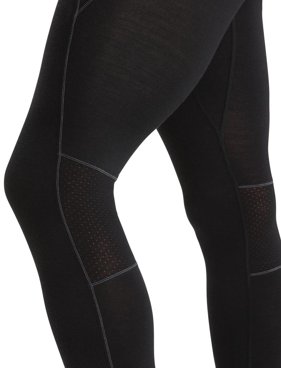 Icebreaker BodyfitZone™ Merino 150 Zone Thermal Leggings Férfi Base Layers Fekete | HU 1399XYUF